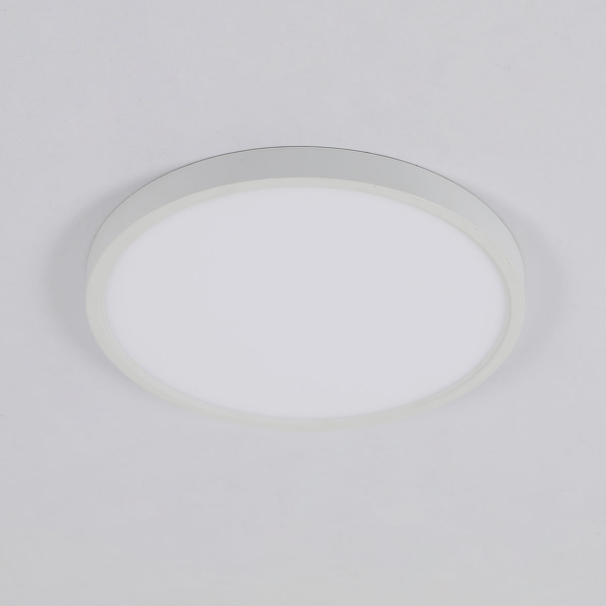 Ceiling Light - White Plastic Frame, Warm Light