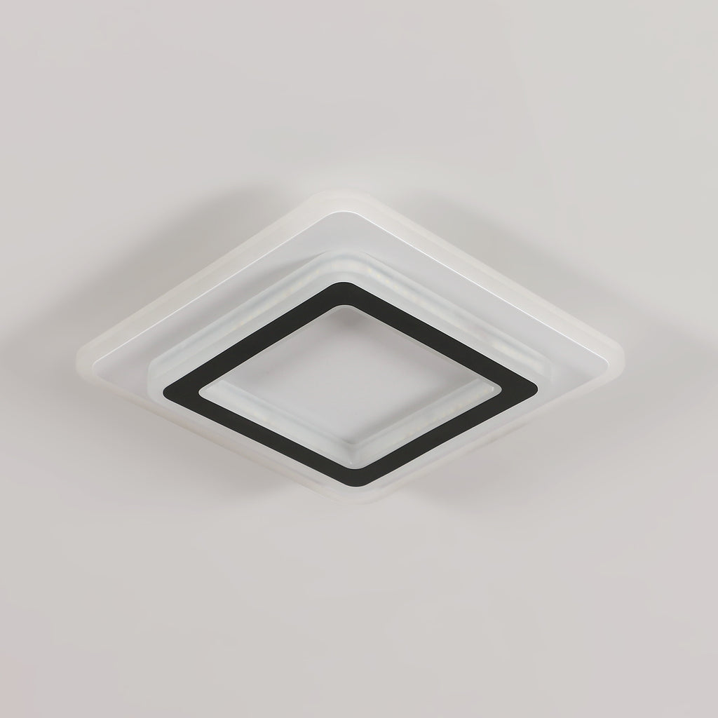 Ceiling Light - Black & White Acrylic Frame, White Light