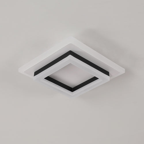 Plafoniera - Struttura in acrilico bianco e nero, luce calda