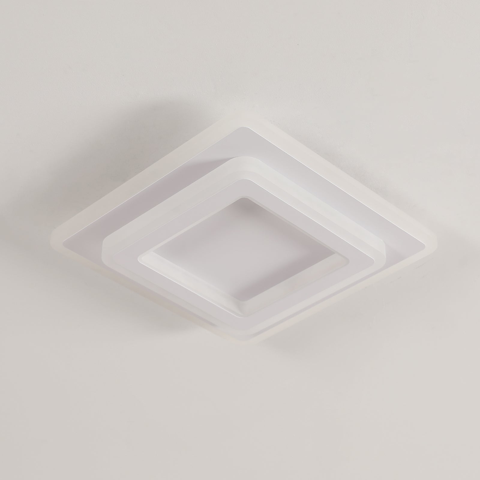 Ceiling Light - White Acrylic Frame, Warm Light