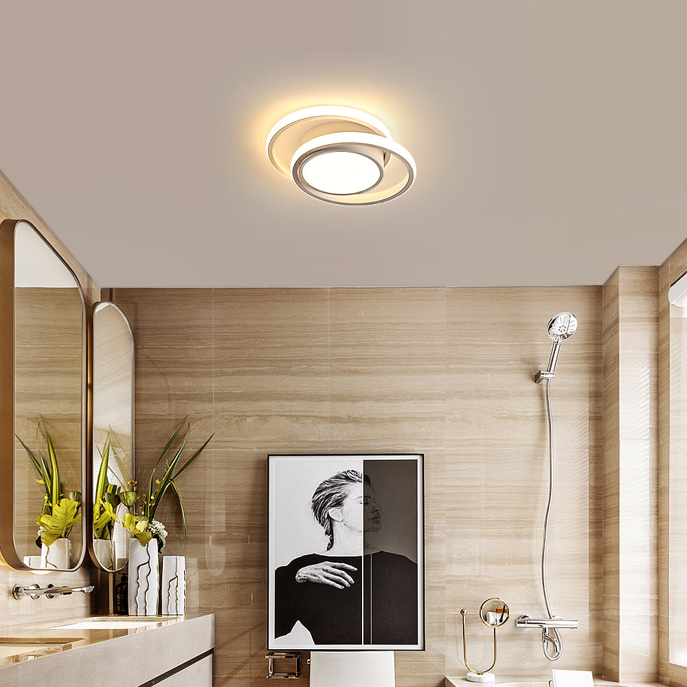 Ceiling Light - White Aluminium Frame, Warm Light