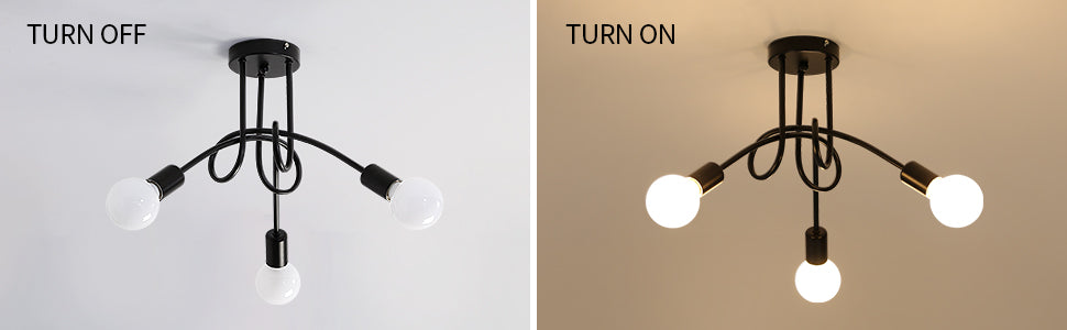 Ceiling Light - Black Metal Frame