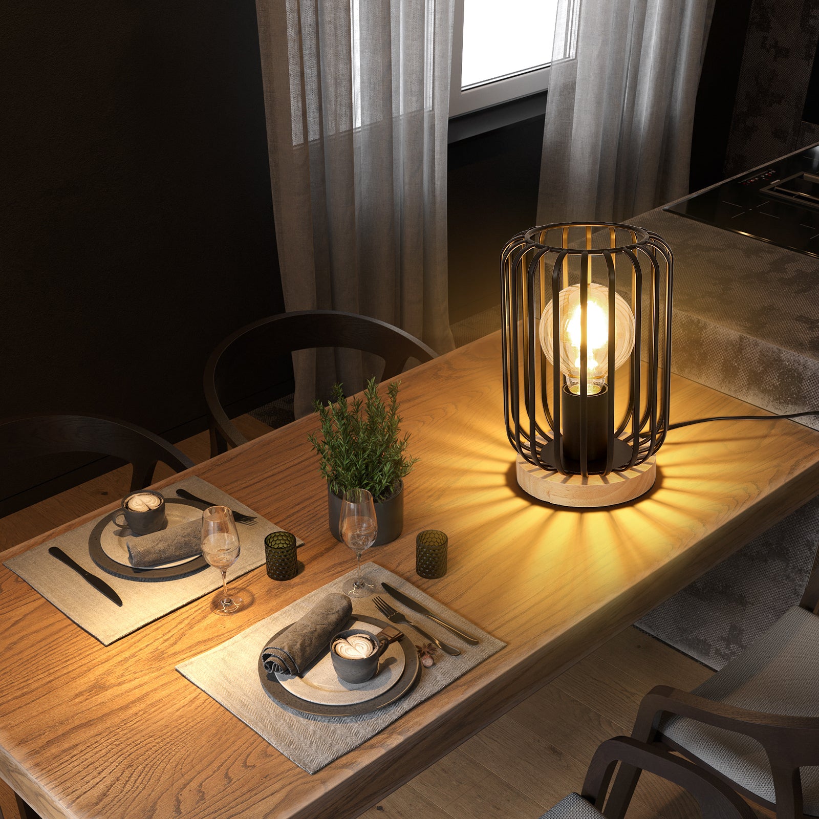 Table Lamps - Black Metal Frame