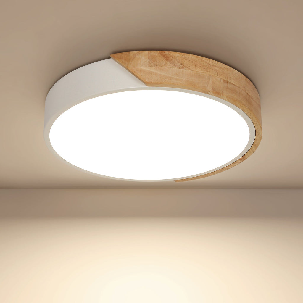 Ceiling Light - White Metal Frame, Natural Light