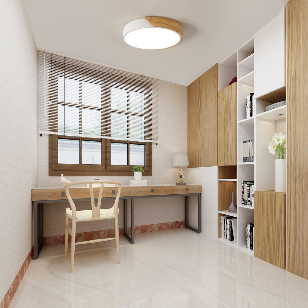 Ceiling Light - White Metal Frame, Natural Light