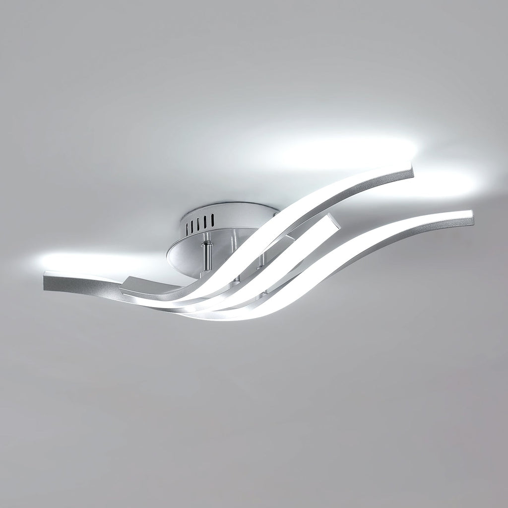 Ceiling Light - Silver Aluminium Frame, White Light