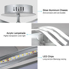 Ceiling Light - Silver Aluminium Frame, White Light