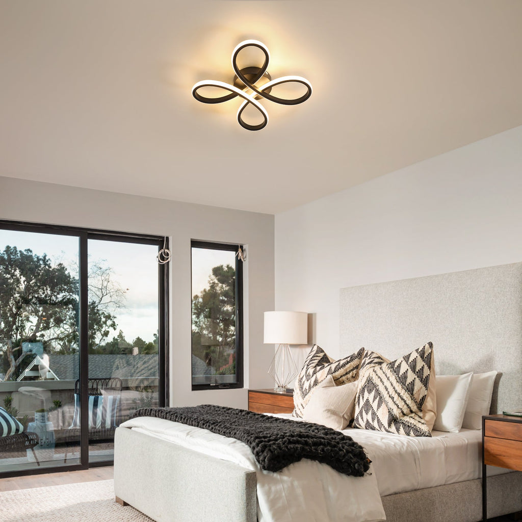 Ceiling Light - Black Aluminium Frame, Warm Light