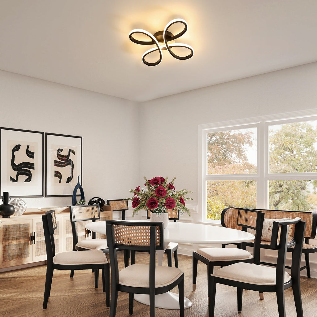 Ceiling Light - Black Aluminium Frame, Warm Light