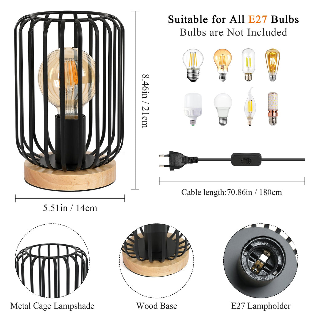 Table Lamps - Black Metal Frame