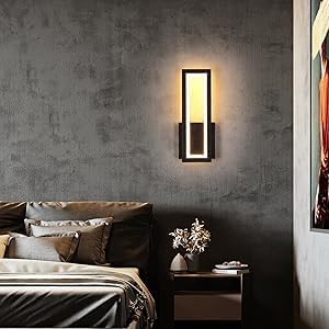 Wall Light - Black Acrylic Frame, Warm Light