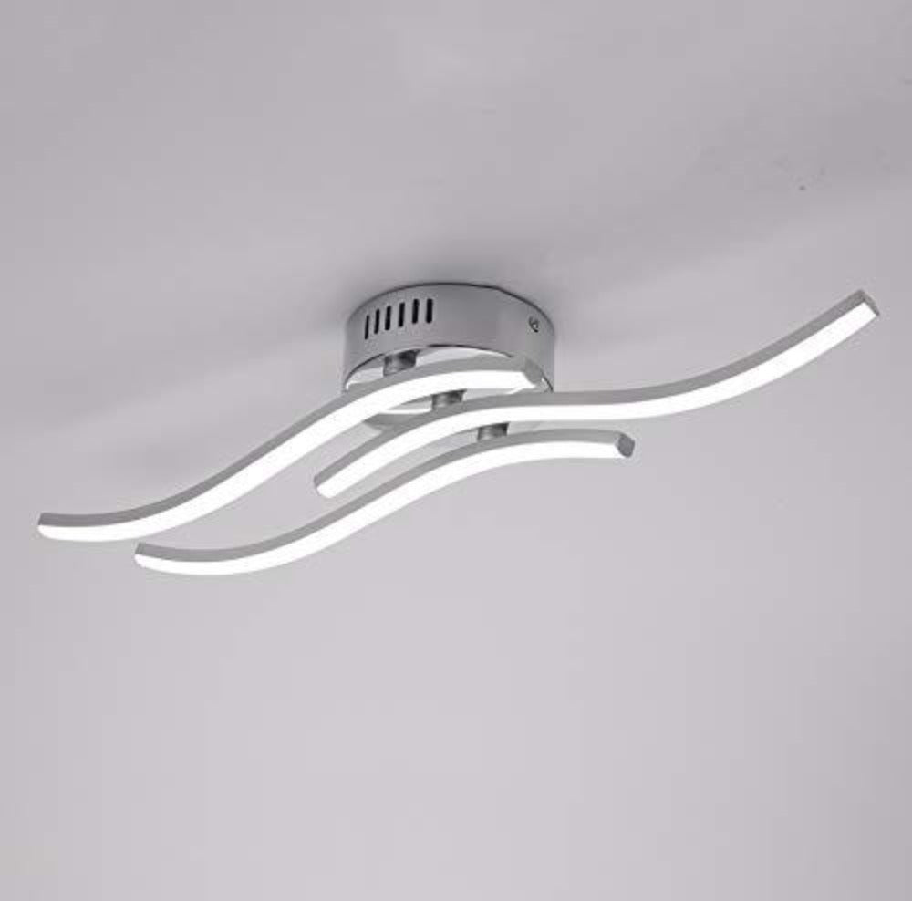 Deckenleuchte - Rahmen aus silbernem Aluminium, Naturlicht