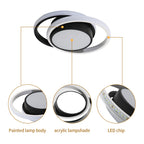 Ceiling Light - Black & White Aluminium Frame, White Light