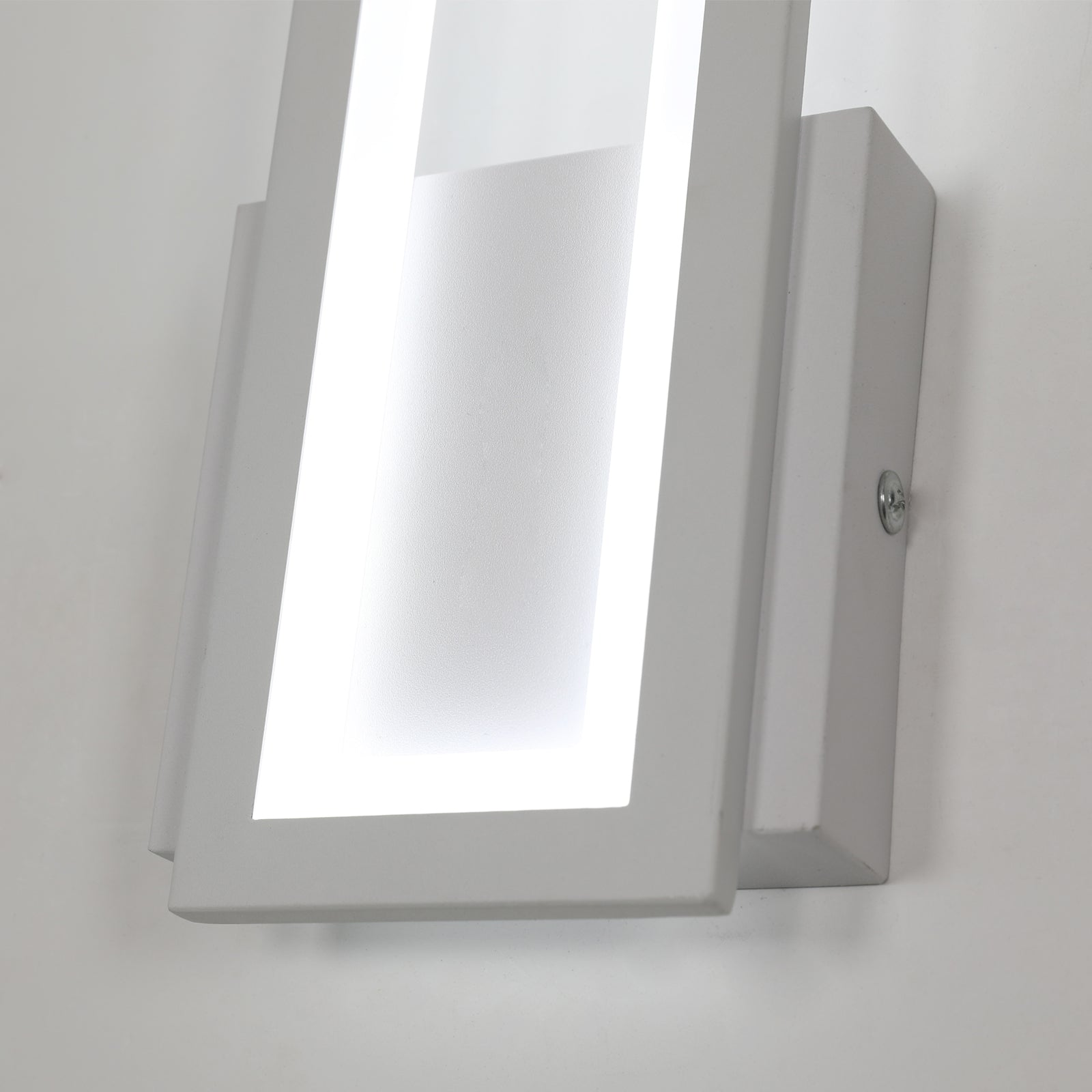 Applique - Cornice in acrilico bianco, luce bianca
