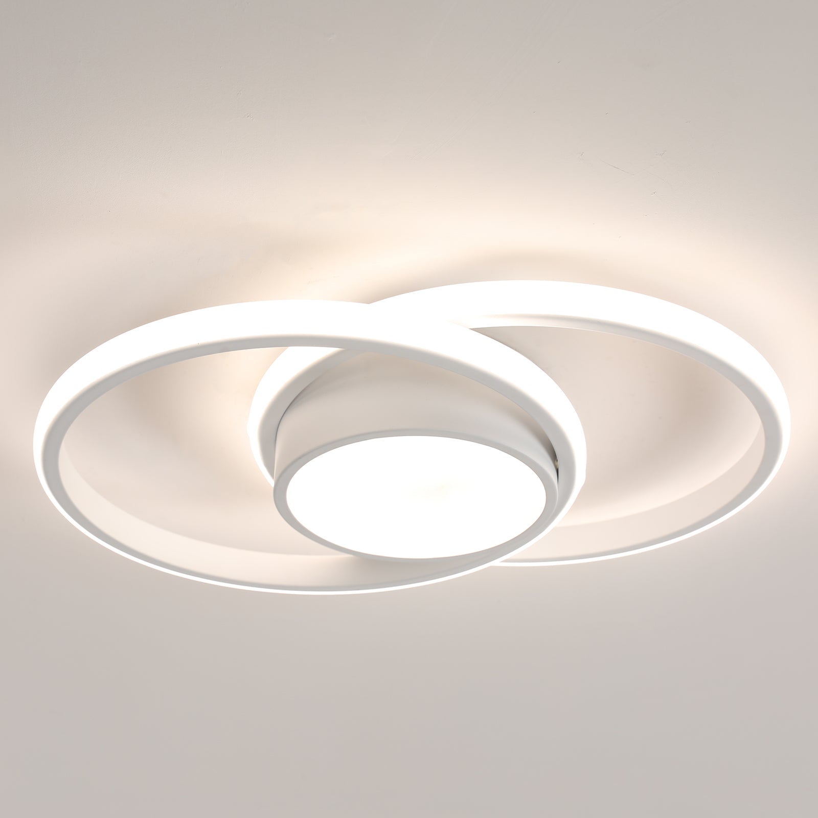 Ceiling Light - White Metal Frame, Natural Light