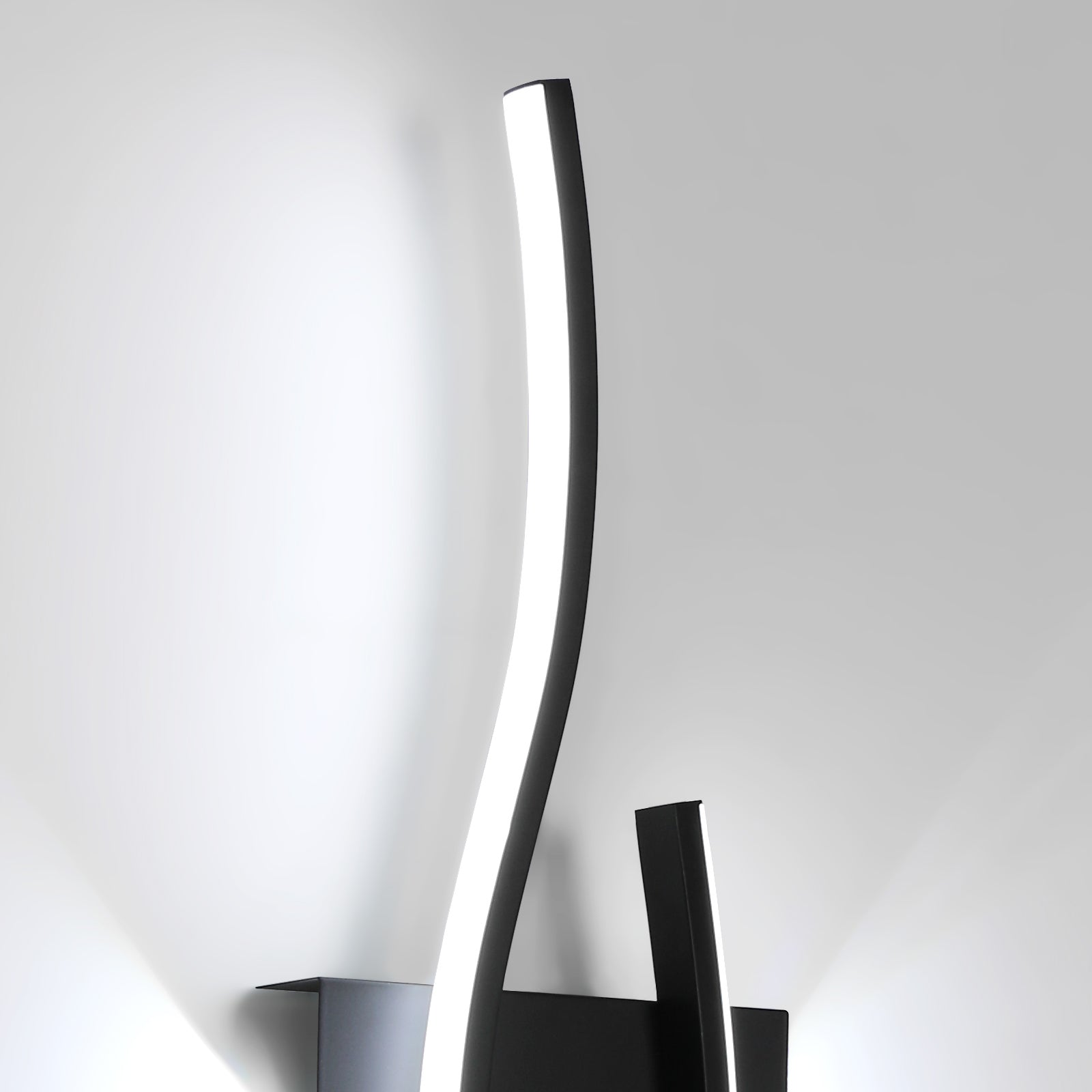 Wall Light - Black Aluminium Frame, White Light