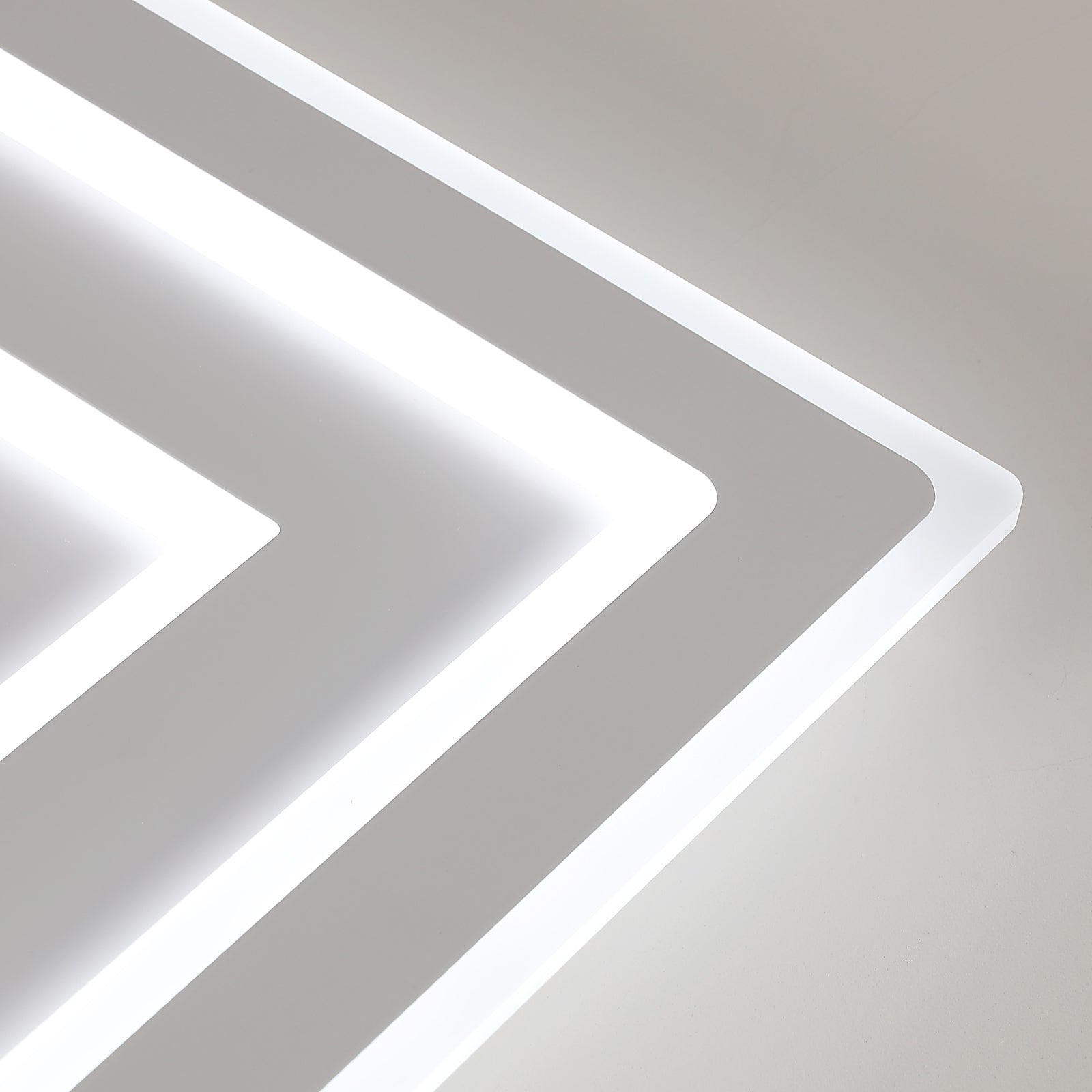 Ceiling Light - White Acrylic Frame, White Light