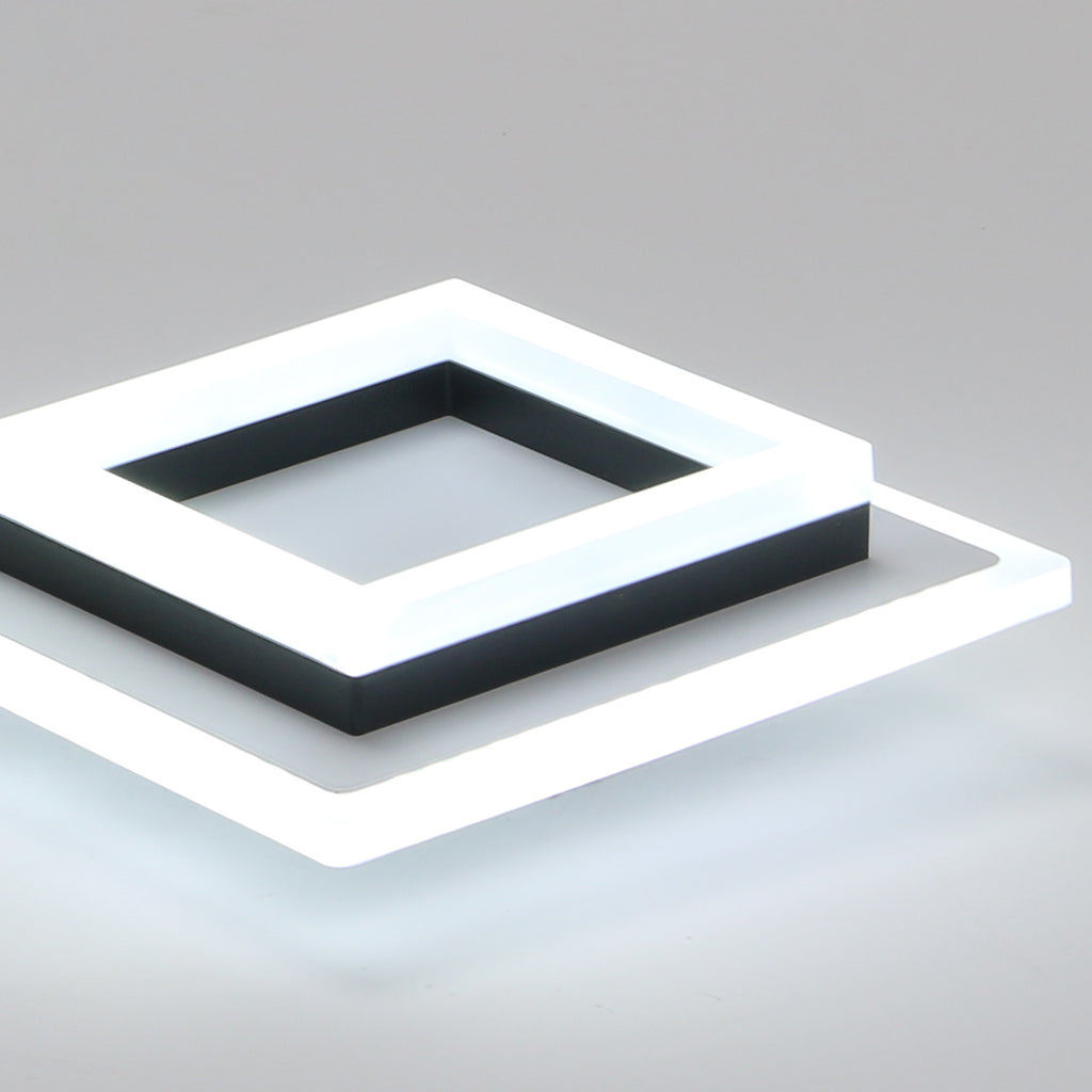 Deckenleuchte – Schwarz-weißer Acrylrahmen, weißes Licht