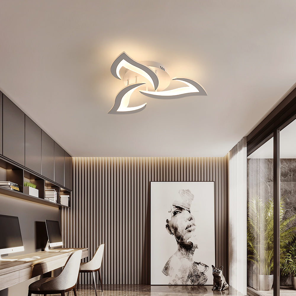 Ceiling Light - White Acrylic Frame, Warm Light