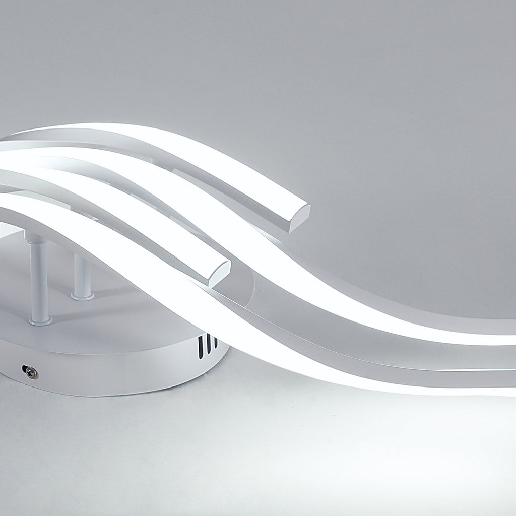 Plafoniera - Struttura in alluminio bianco, Luce bianca