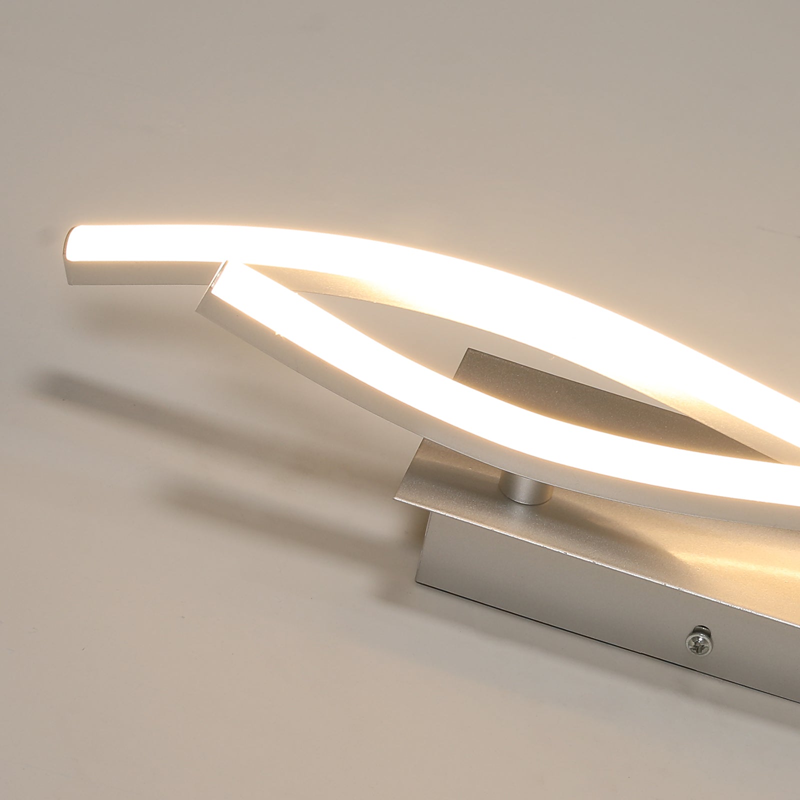 Wall Light - Silver Aluminium Frame, Warm Light