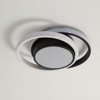Ceiling Light - Black & White Aluminium Frame, Warm Light