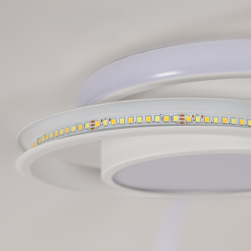Ceiling Light - White Aluminium Frame, Warm Light