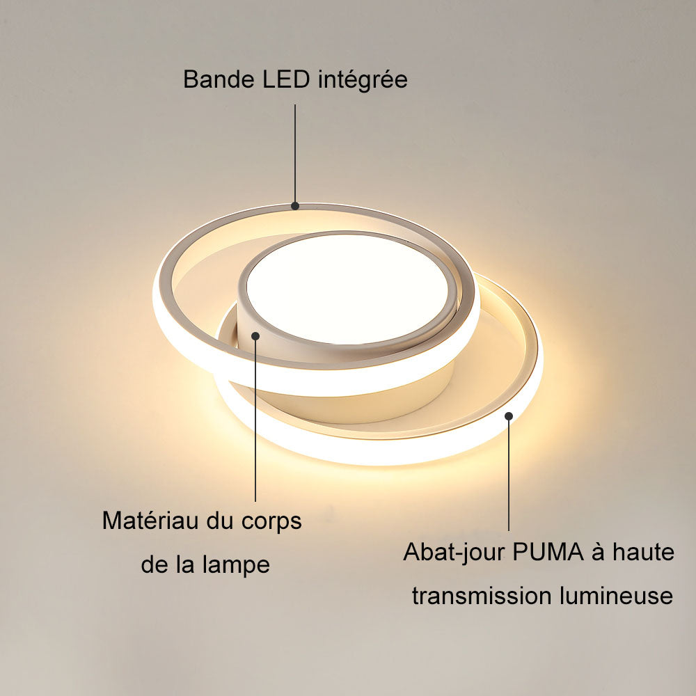 Ceiling Light - White Aluminium Frame, Warm Light