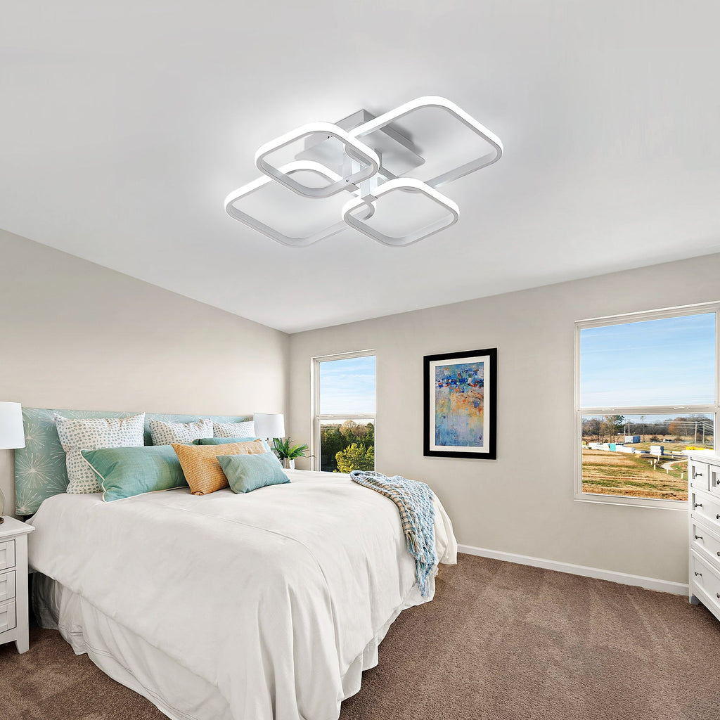 Deckenleuchte - Weißer Aluminiumrahmen, Weißes Licht