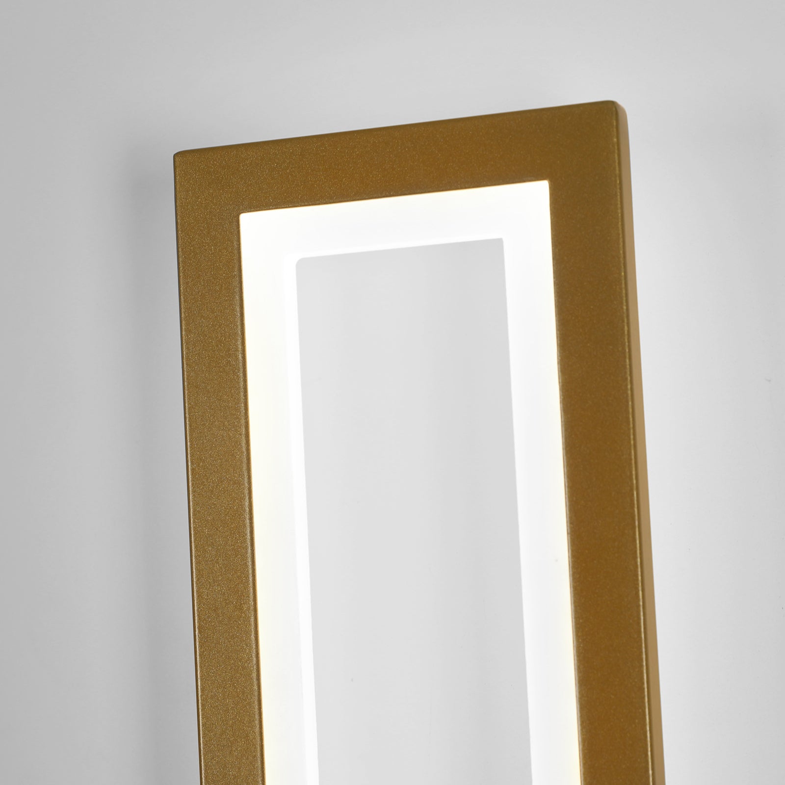 Applique - Cornice acrilica dorata, Luce bianca