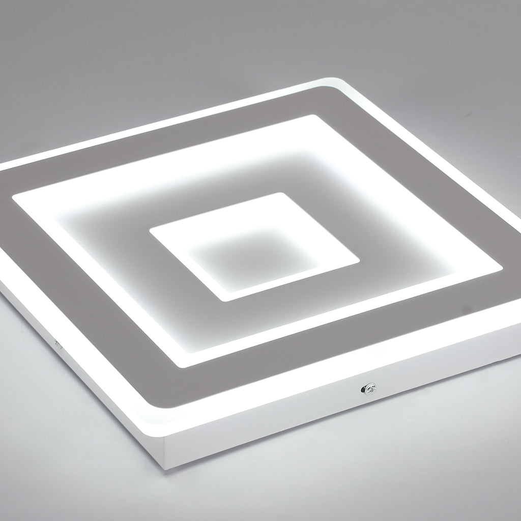 Deckenleuchte - Rahmen aus weißem Acryl, weißes Licht