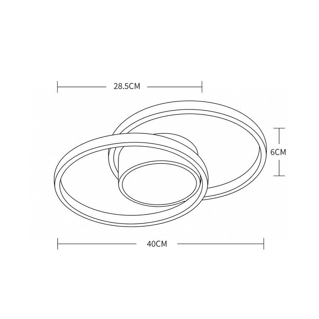 Ceiling Light - Black & White Metal Frame, White Light