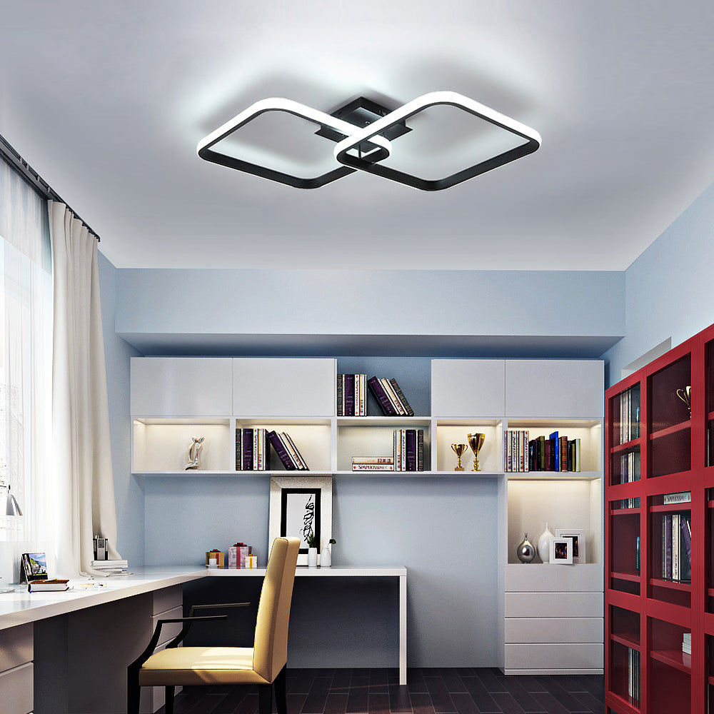 Ceiling Light - Black Aluminium Frame, White Light