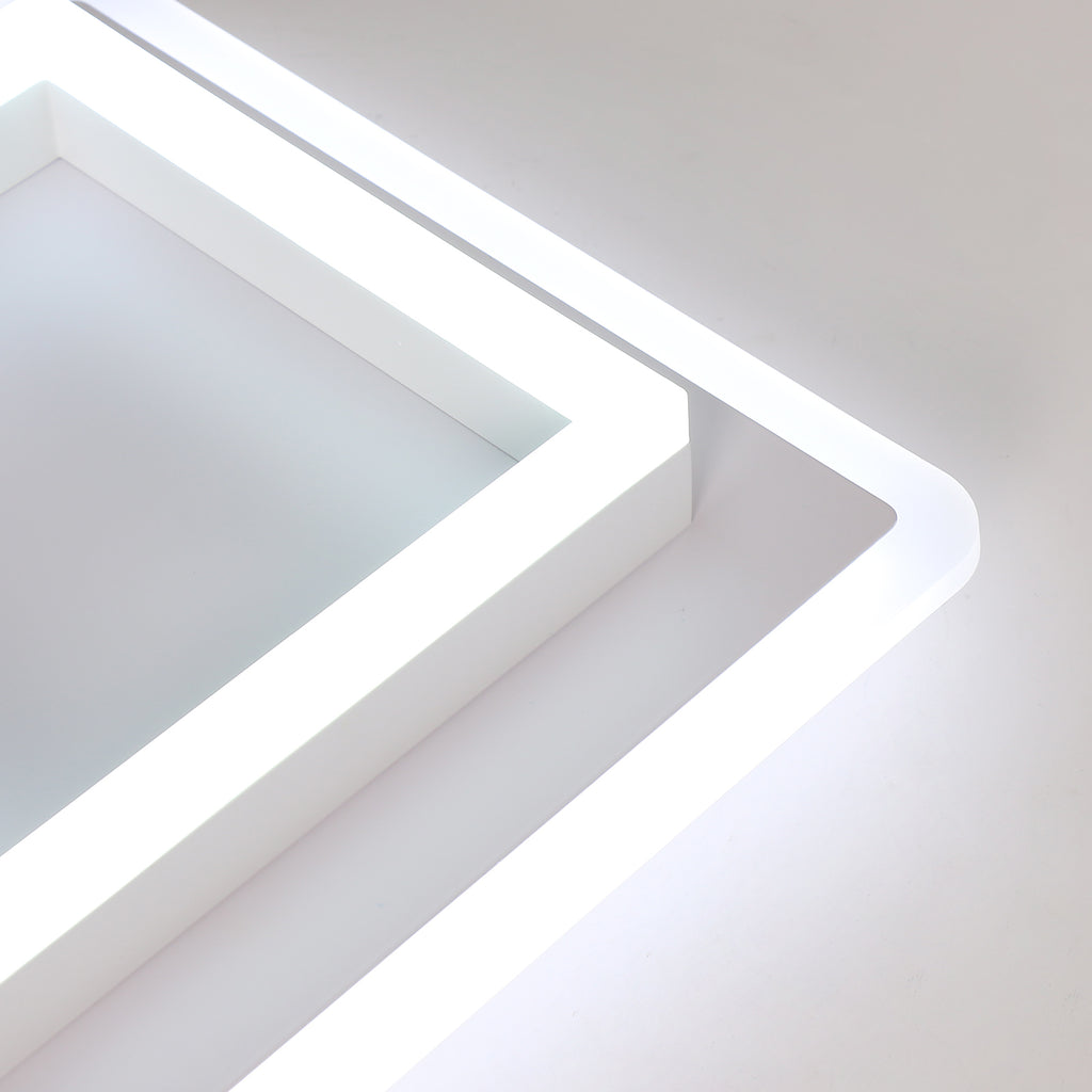 Ceiling Light - White Acrylic Frame, White Light
