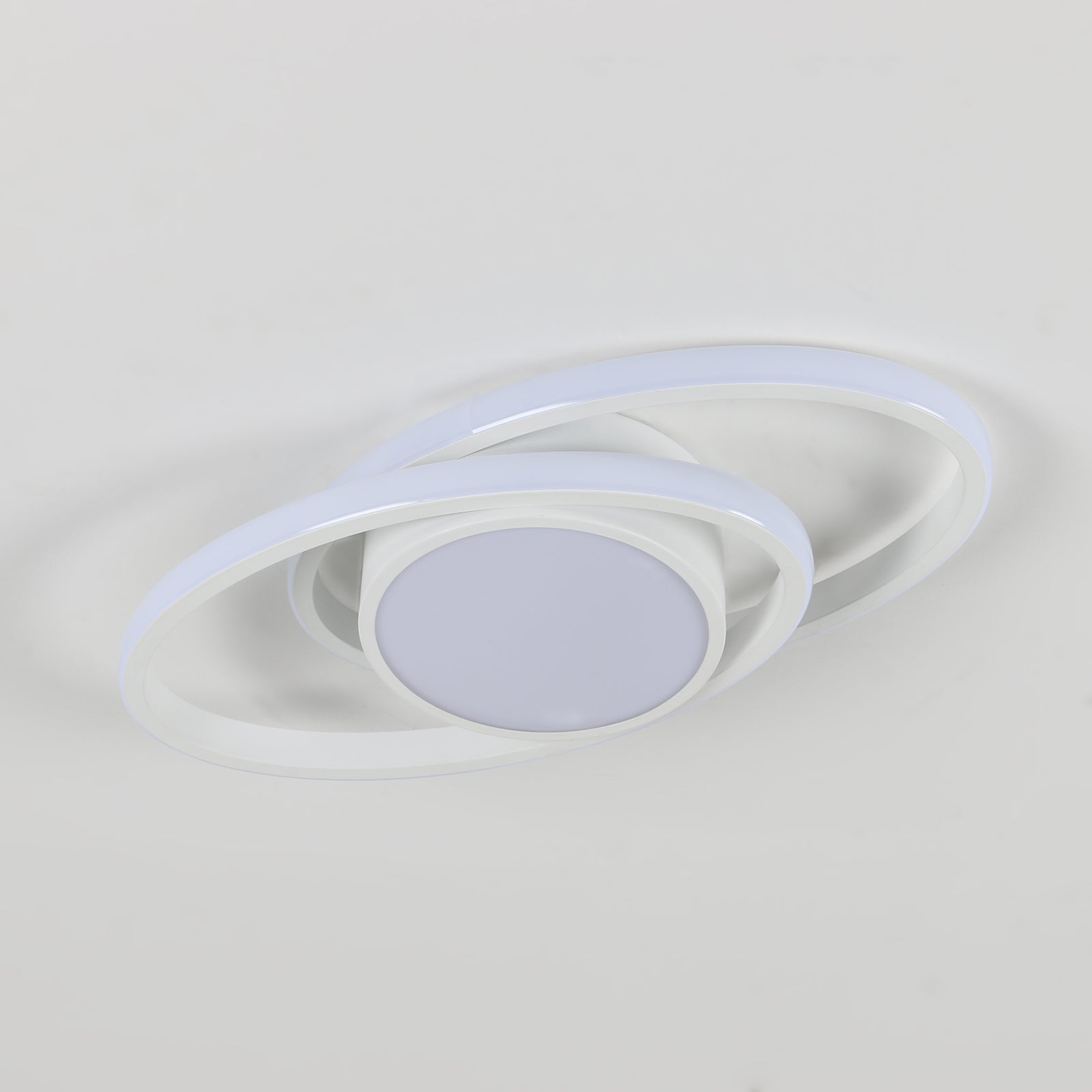 Ceiling Light - White Metal Frame, White Light