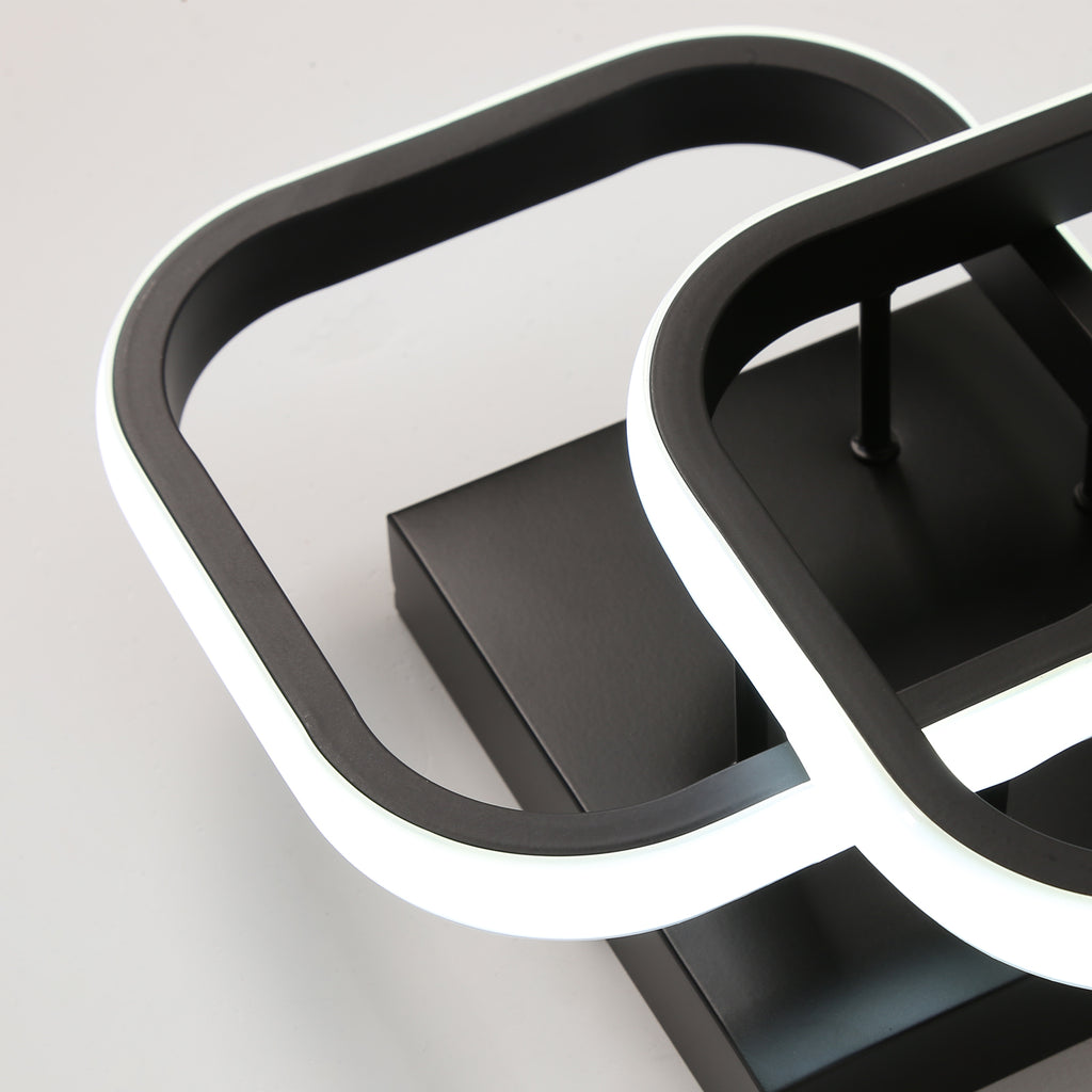 Ceiling Light - Black Aluminium Frame, White Light