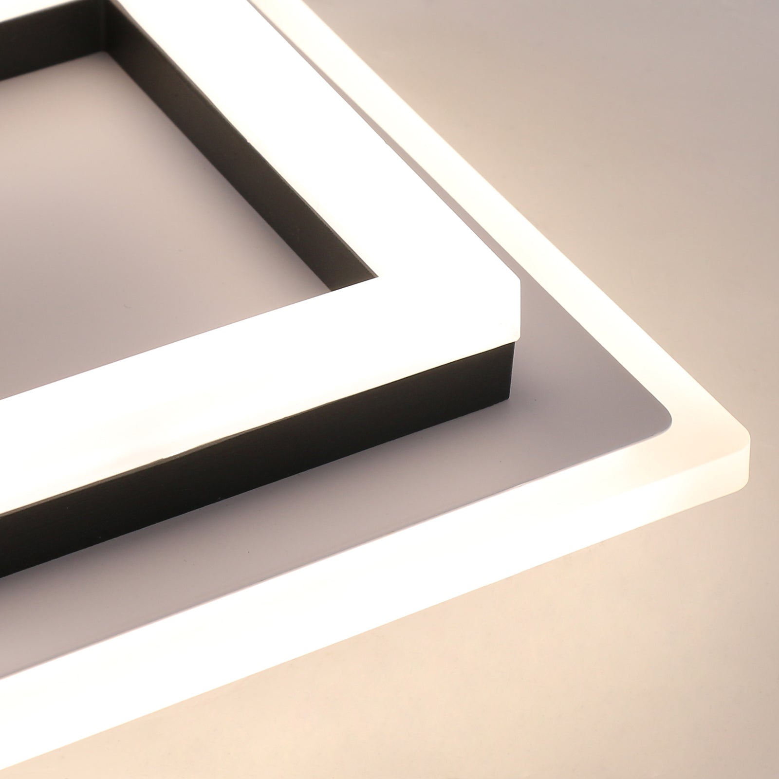 Deckenleuchte - Rahmen aus Acryl in Schwarz-Weiß, Naturlicht