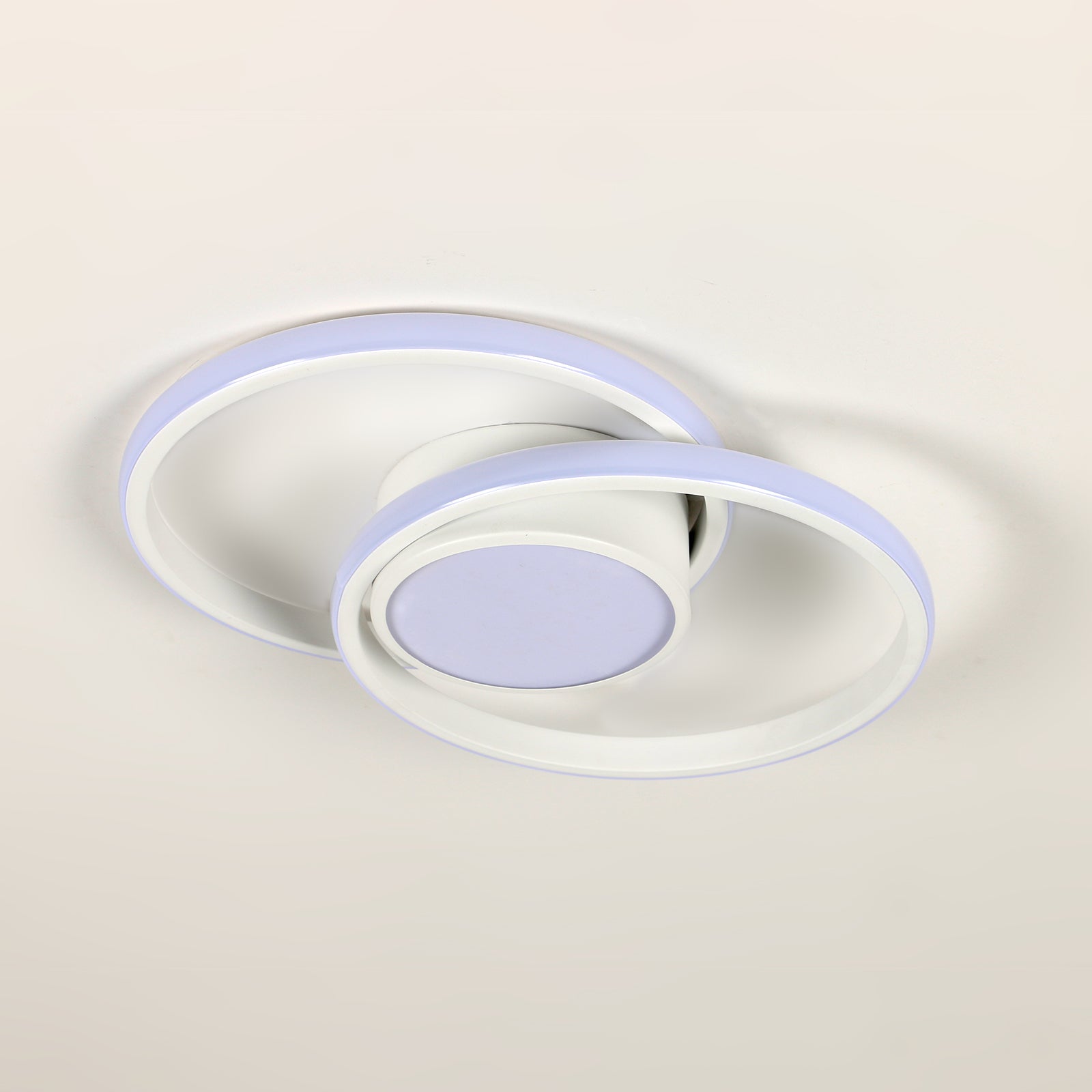 Ceiling Light - White Metal Frame, Warm Light
