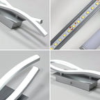 Wandleuchte – silberner Aluminiumrahmen, weißes Licht