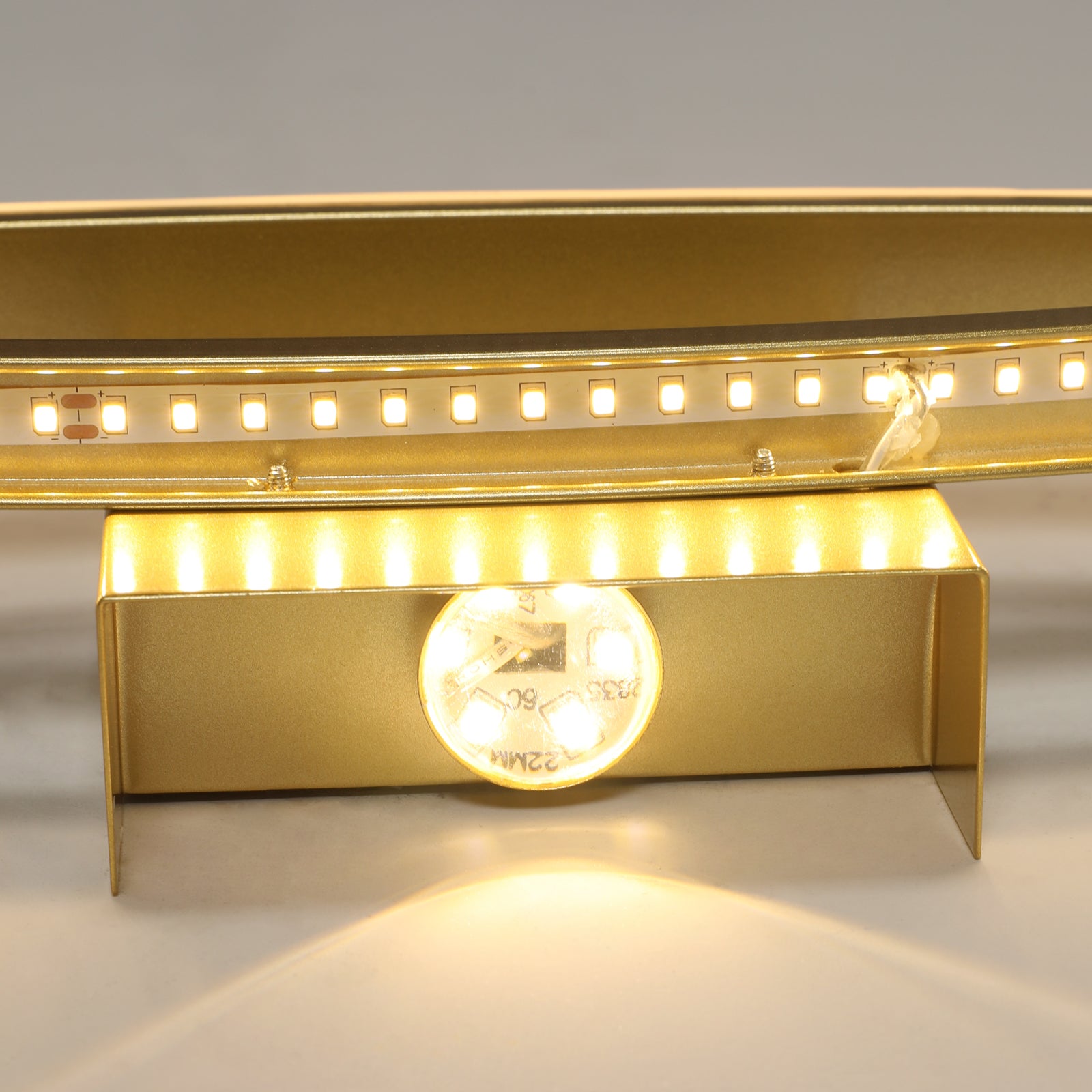 Wall Light - Gold Aluminium Frame, Warm Light