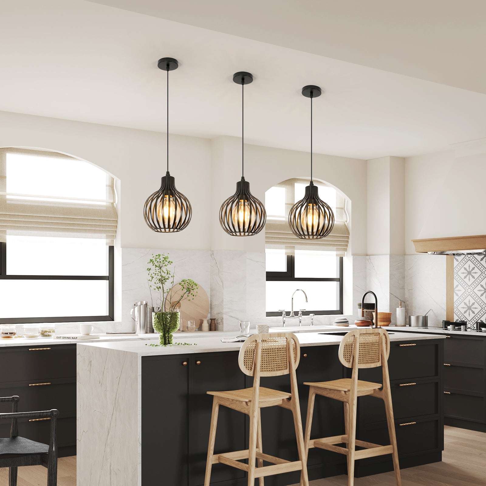Chandeliers - Black Metal Frame