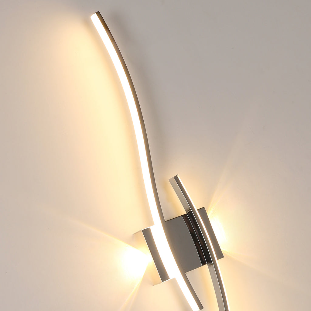 Wall Light - Chrome Aluminium Frame, Warm Light