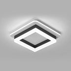 Ceiling Light - Black & White Acrylic Frame, White Light