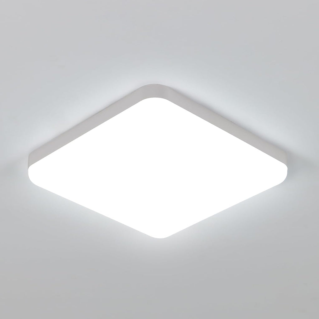 Ceiling Light - White Plastic Frame, White Light