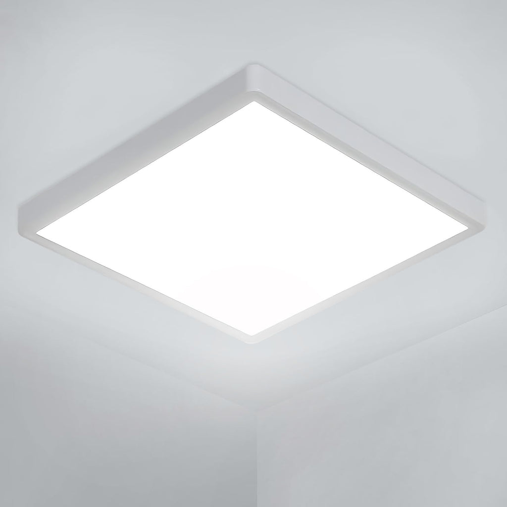 Ceiling Light - White Plastic Frame, White Light