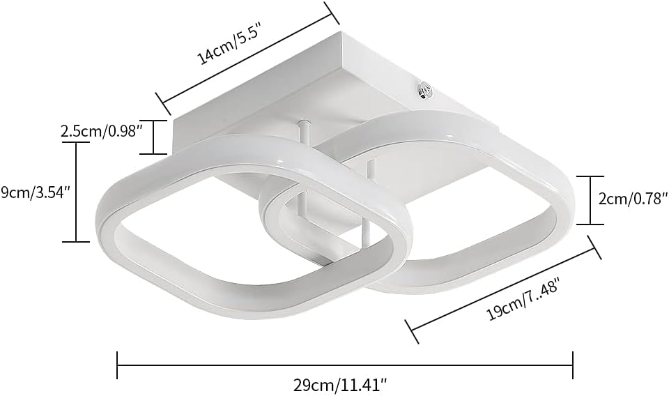 Ceiling Light - White Aluminium Frame, White Light