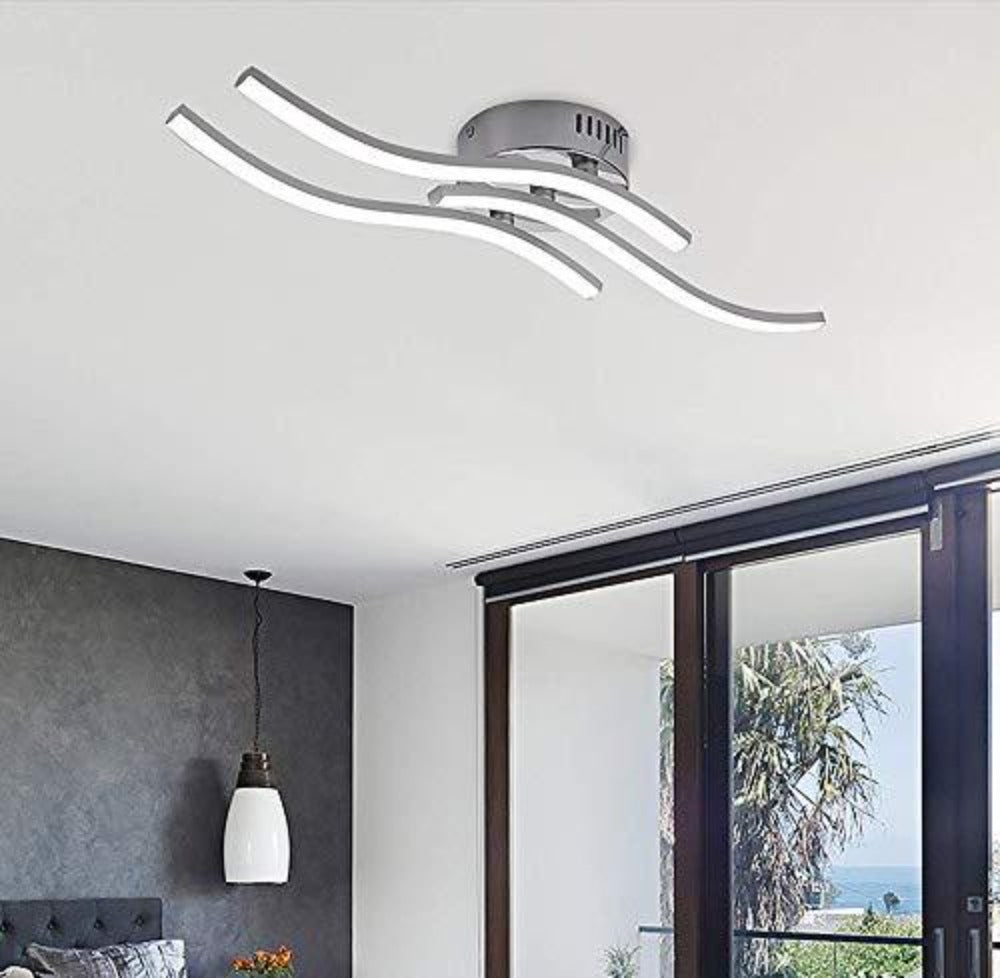 Deckenleuchte - Rahmen aus silbernem Aluminium, Naturlicht