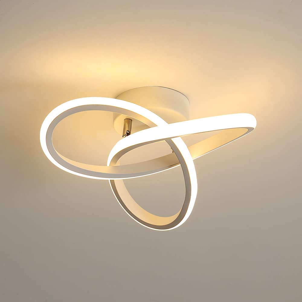 Ceiling Light - White Aluminium Frame, Warm Light