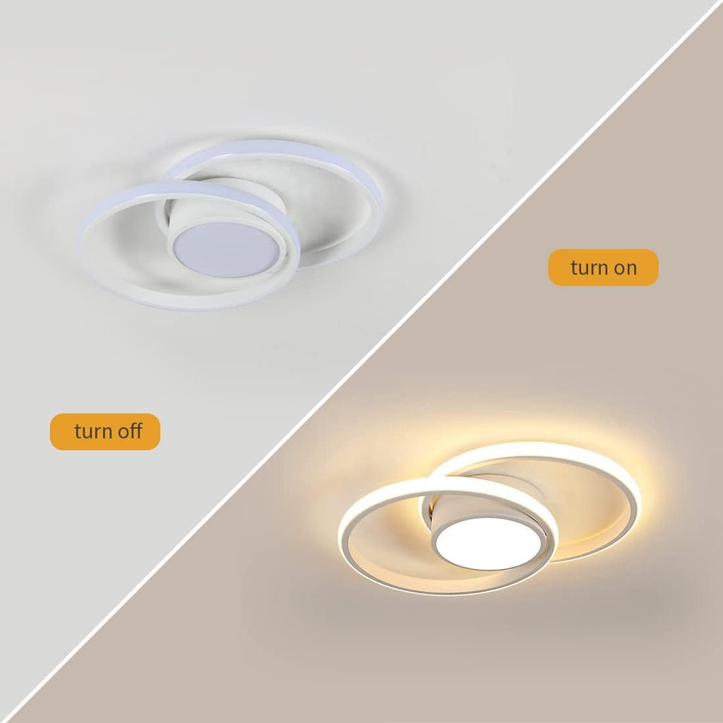 Ceiling Light - White Metal Frame, Warm Light