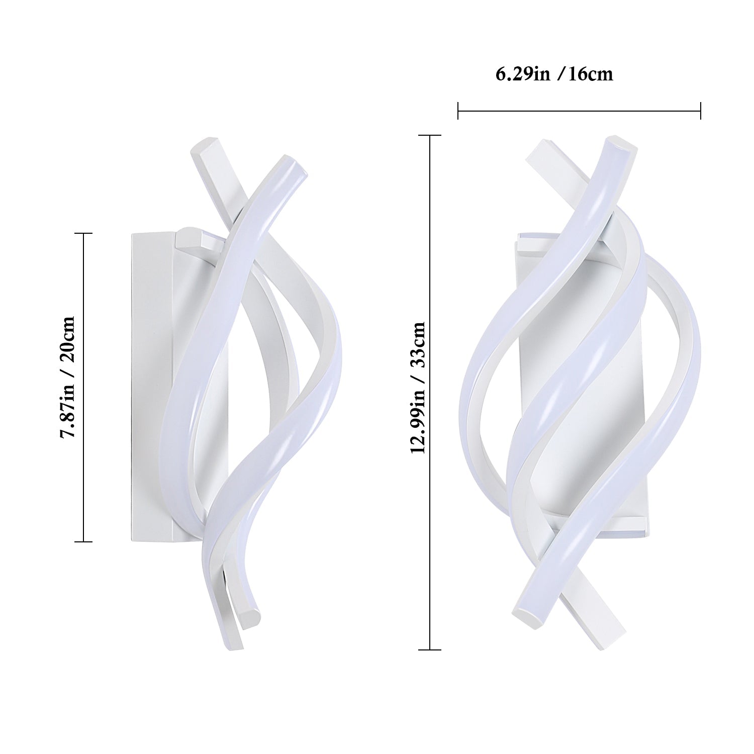 Wall Light - White Aluminium Frame, Warm Light